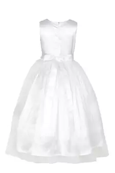 White Plain Net Kids Girl Gowns
