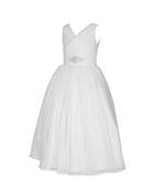 White Plain Chiffon Kids Girl Gowns