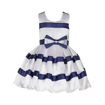 White Plain Raw Silk Kids Frocks 1