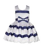 White Plain Raw Silk Kids Frocks