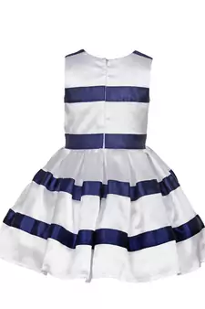 White Plain Raw Silk Kids Frocks
