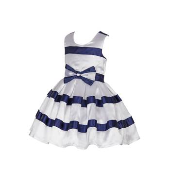 White Plain Raw Silk Kids Frocks 3