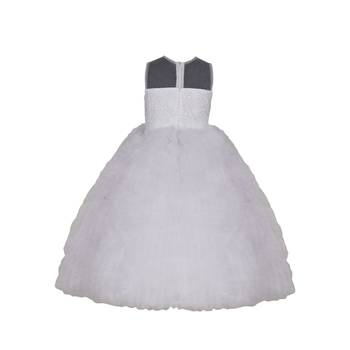 White Plain Net Kids Girl Gowns 2