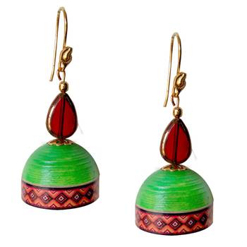Light Green Quilled Jhumkas 1