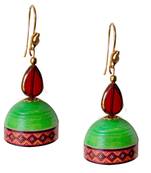 Light Green Quilled Jhumkas