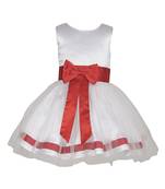 White Plain Net Kids Frocks