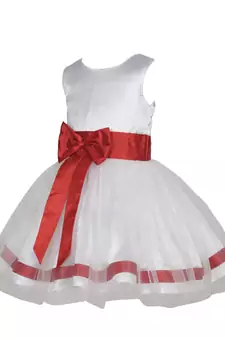White Plain Net Kids Frocks