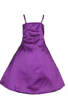 Purple Plain Satin Kids Girl Gowns