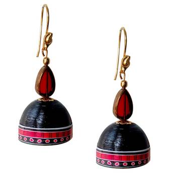 Black Quilled Jhumkas 1