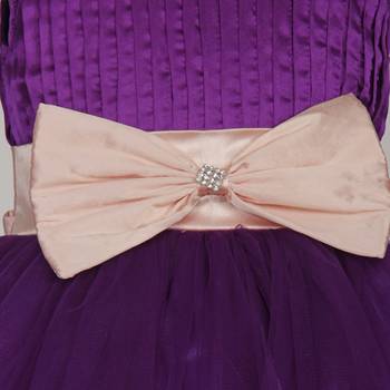 Purple Plain Net Kids Girl Gowns 3