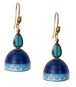 Royal Blue Quilled Jhumkas