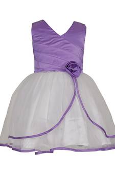 White Plain Net Kids Frocks