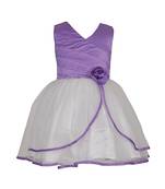 White Plain Net Kids Frocks