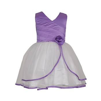 White Plain Net Kids Frocks 2