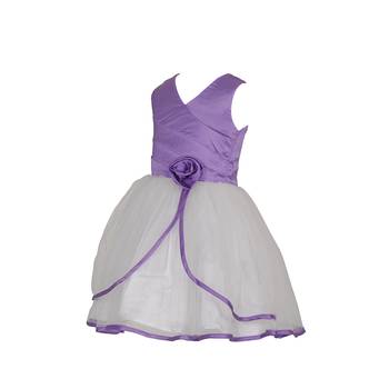 White Plain Net Kids Frocks 3