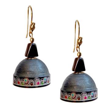 Grey Quilled Jhumkas 1