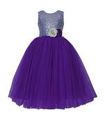 Purple Plain Net Kids Girl Gowns