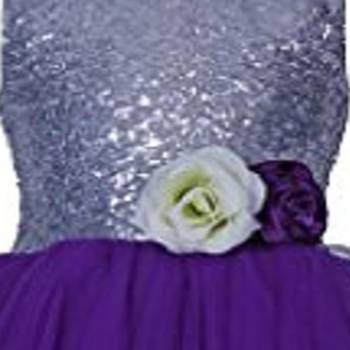 Purple Plain Net Kids Girl Gowns 3