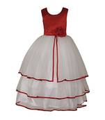 White Plain Net Kids Girl Gowns