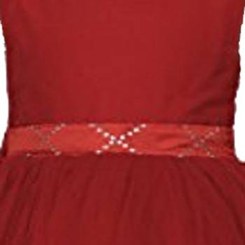 Red Plain Net Kids Girl Gowns 3