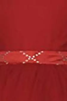 Red Plain Net Kids Girl Gowns