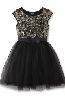 Black Plain Net Kids Frocks