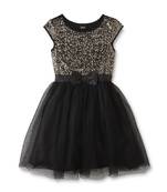 Black Plain Net Kids Frocks