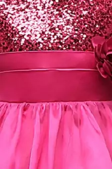 Pink Plain Net Kids Frocks