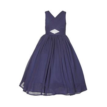Blue
 Plain Chiffon Kids Girl Gowns 1