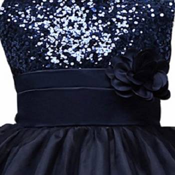 Blue Plain Net Kids Frocks 3