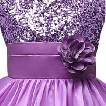 Purple Plain Net Kids Frocks 3