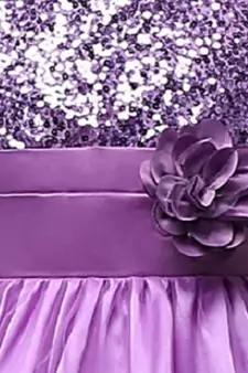 Purple Plain Net Kids Frocks