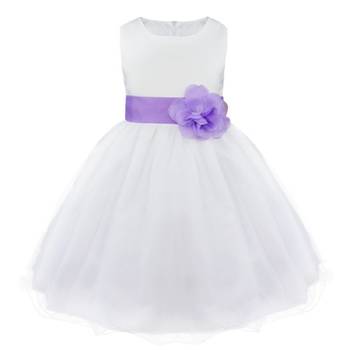 White Plain Tissue Kids Frocks 1