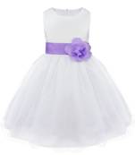 White Plain Tissue Kids Frocks