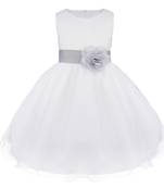 White Plain Tissue Kids Frocks