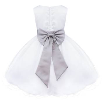 White Plain Tissue Kids Frocks 2
