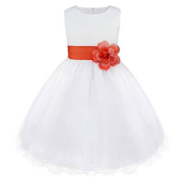 White Plain Tissue Kids Frocks 1