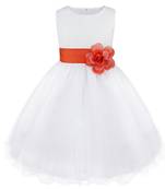 White Plain Tissue Kids Frocks