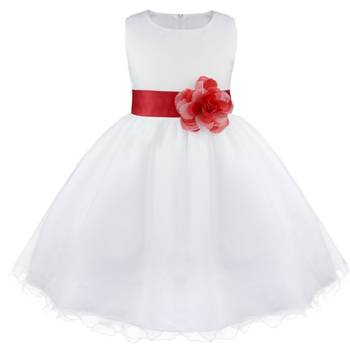 White Plain Tissue Kids Frocks 1