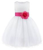 White Plain Tissue Kids Frocks