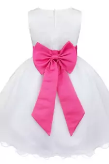 White Plain Tissue Kids Frocks