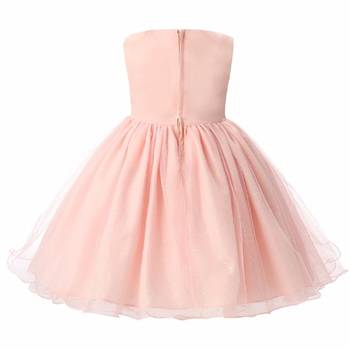 Beige Plain Tissue Kids Frocks 2