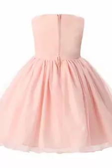 Beige Plain Tissue Kids Frocks