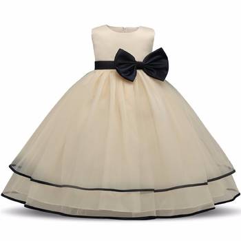 Gold Plain Tissue Kids Frocks 1