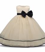 Gold Plain Tissue Kids Frocks