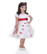 White Plain Net Kids Frocks
