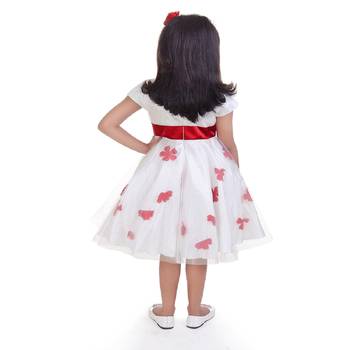 White Plain Net Kids Frocks 2