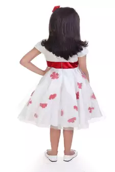 White Plain Net Kids Frocks