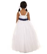 White Plain Net Kids Frocks