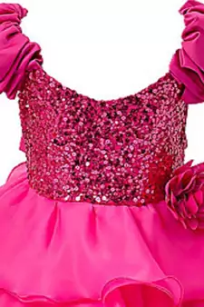 Pink Plain Tissue Kids Frocks